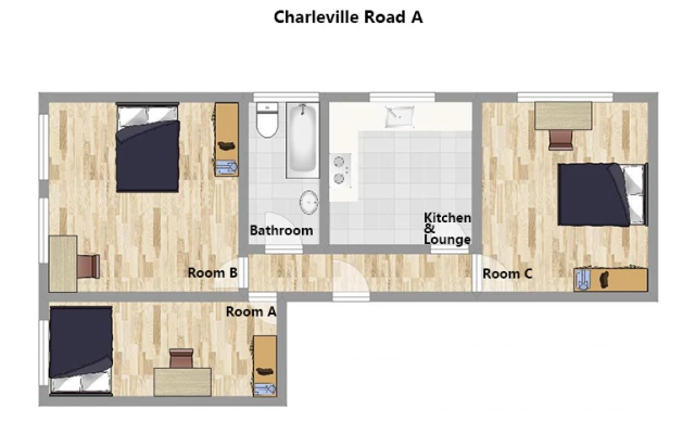 伦敦 Charleville Road 3室公寓 1