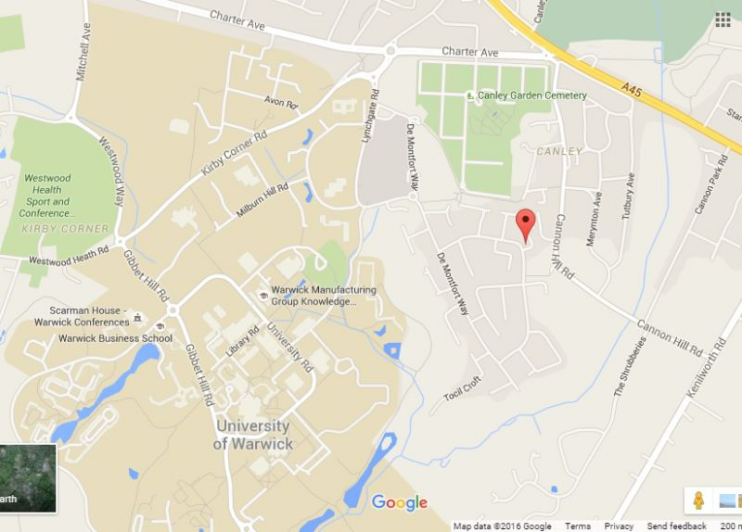 华威大学位置地图图片