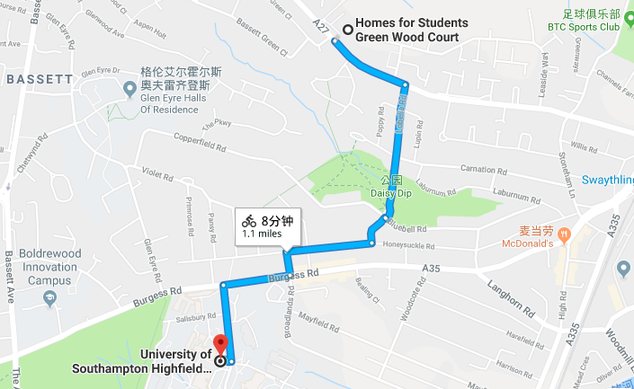 南安普顿大学校区地图图片